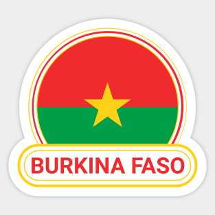 Burkina Faso Country Badge - Burkina Faso Flag Sticker